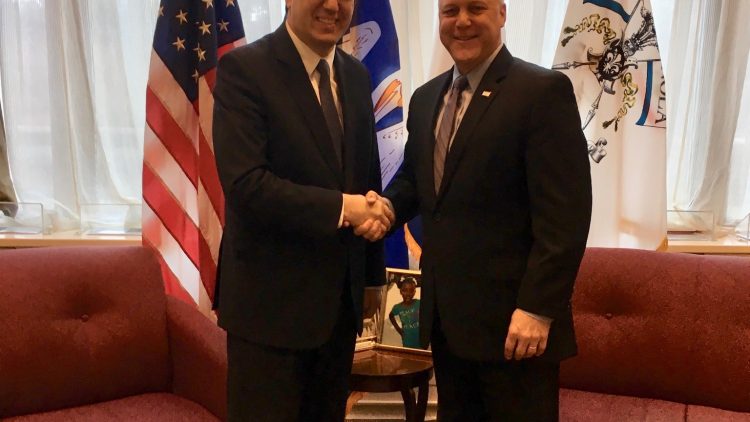 Ambassador Tihomir Stoytchev meets the Mayor of New Orleans Mitch Landrieu